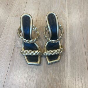 Mercedes Castillo Gold Braided Heels